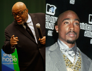 Stanley Crouch (left); Tupac Shakur (Getty Images)